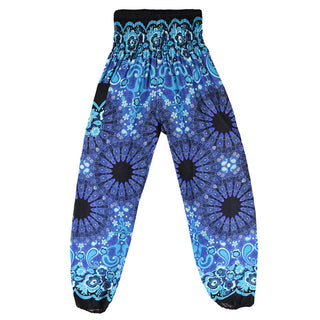 Buddha Gift Geometric Mandala Pattern Loose Harem Trousers High Waist Women's Yoga Pants