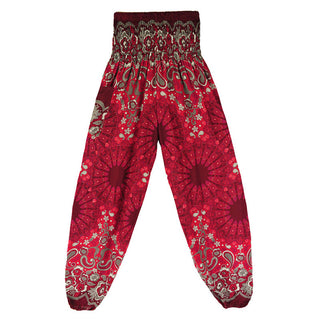 Buddha Gift Geometric Mandala Pattern Loose Harem Trousers High Waist Women's Yoga Pants