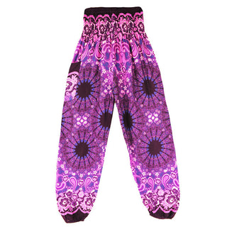 Buddha Gift Geometric Mandala Pattern Loose Harem Trousers High Waist Women's Yoga Pants