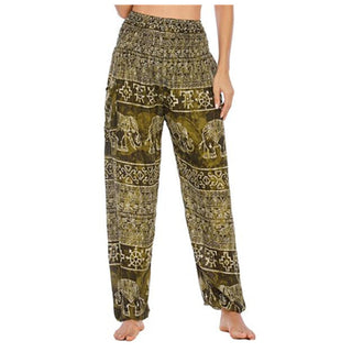 Buddha Gift Elephant Pattern Loose Casual Harem Trousers High Waist Women's Yoga Pants