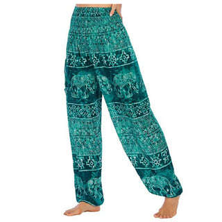 Buddha Gift Elephant Pattern Loose Casual Harem Trousers High Waist Women's Yoga Pants