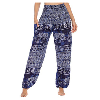 Buddha Gift Elephant Pattern Loose Casual Harem Trousers High Waist Women's Yoga Pants