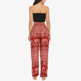 Buddha Gift Elephant Pattern Loose Casual Harem Trousers High Waist Women's Yoga Pants