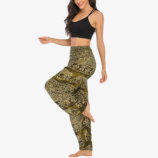 Buddha Gift Elephant Pattern Loose Casual Harem Trousers High Waist Women's Yoga Pants