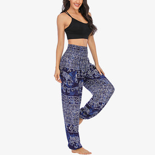 Buddha Gift Elephant Pattern Loose Casual Harem Trousers High Waist Women's Yoga Pants