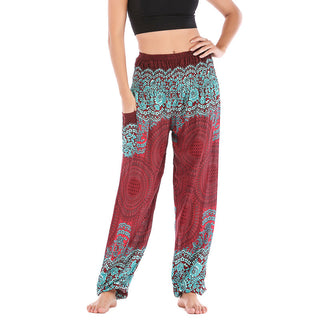 Buddha Gift Round Geometric Pattern Loose Casual Harem Trousers High Waist Women's Yoga Pants