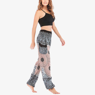 Buddha Gift Round Geometric Pattern Loose Casual Harem Trousers High Waist Women's Yoga Pants