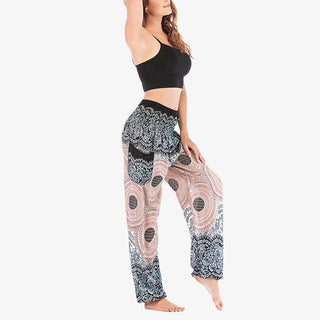 Buddha Gift Round Geometric Pattern Loose Casual Harem Trousers High Waist Women's Yoga Pants