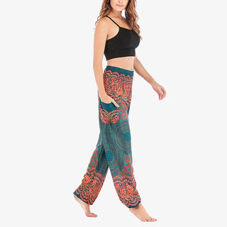Buddha Gift Round Geometric Pattern Loose Casual Harem Trousers High Waist Women's Yoga Pants