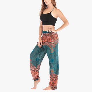 Buddha Gift Round Geometric Pattern Loose Casual Harem Trousers High Waist Women's Yoga Pants