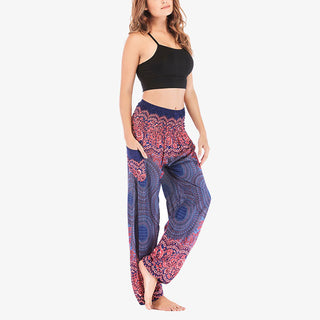 Buddha Gift Round Geometric Pattern Loose Casual Harem Trousers High Waist Women's Yoga Pants