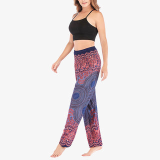 Buddha Gift Round Geometric Pattern Loose Casual Harem Trousers High Waist Women's Yoga Pants