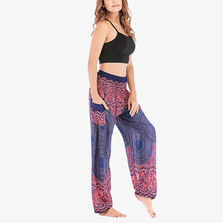 Buddha Gift Round Geometric Pattern Loose Casual Harem Trousers High Waist Women's Yoga Pants