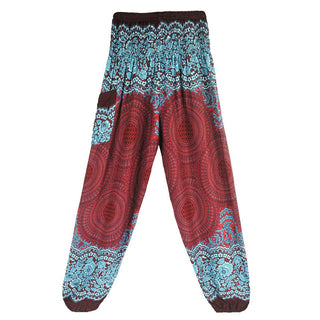Buddha Gift Round Geometric Pattern Loose Casual Harem Trousers High Waist Women's Yoga Pants