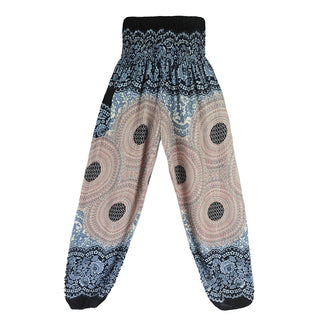 Buddha Gift Round Geometric Pattern Loose Casual Harem Trousers High Waist Women's Yoga Pants
