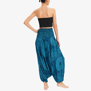Buddha Gift Two Style Wear Round Geometric Loose Casual Harem Trousers Jumpsuit Women's Yoga Pants
