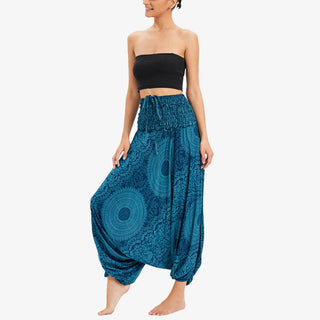 Buddha Gift Two Style Wear Round Geometric Loose Casual Harem Trousers Jumpsuit Women's Yoga Pants
