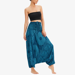 Buddha Gift Two Style Wear Round Geometric Loose Casual Harem Trousers Jumpsuit Women's Yoga Pants