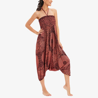 Buddha Gift Two Style Wear Round Geometric Loose Casual Harem Trousers Jumpsuit Women's Yoga Pants