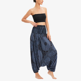 Buddha Gift Two Style Wear Round Geometric Loose Casual Harem Trousers Jumpsuit Women's Yoga Pants