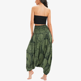 Buddha Gift Two Style Wear Round Geometric Loose Casual Harem Trousers Jumpsuit Women's Yoga Pants