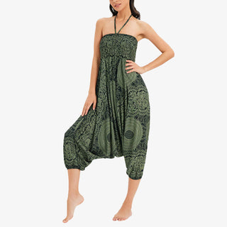 Buddha Gift Two Style Wear Round Geometric Loose Casual Harem Trousers Jumpsuit Women's Yoga Pants
