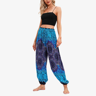 Buddha Gift Round Geometric Flower Floral Loose Harem Trousers Women's Yoga Pants