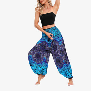 Buddha Gift Round Geometric Flower Floral Loose Harem Trousers Women's Yoga Pants