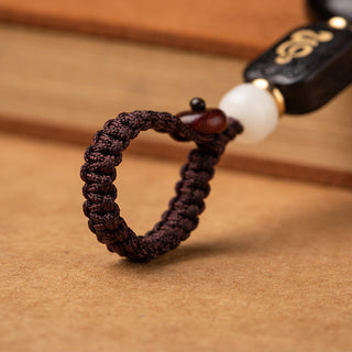 Buddha Gift Ebony Wood Bodhi Seed Lotus Enlightenment Key Chain Decoration