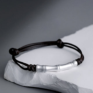 Buddha Gift 999 Sterling Silver Bone Pattern Luck Rope Braided Bracelet