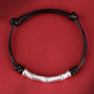 Buddha Gift 999 Sterling Silver Bone Pattern Luck Rope Braided Bracelet