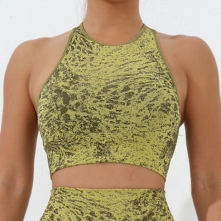 Buddha Gift Seamless Fitness Crop Tank Top High Waist Leggings Pants Sports Gym Yoga Outfits