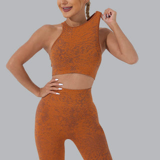 Buddha Gift Seamless Fitness Crop Tank Top High Waist Leggings Pants Sports Gym Yoga Outfits