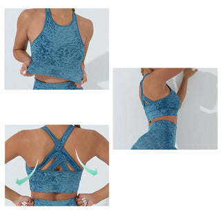 Buddha Gift Seamless Fitness Crop Tank Top High Waist Leggings Pants Sports Gym Yoga Outfits