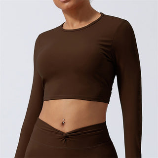 Buddha Gift Women Workout Long Sleeve Crisscross Backless Top Tee Leggings Sports Fitness Yoga Outfit