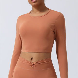 Buddha Gift Women Workout Long Sleeve Crisscross Backless Top Tee Leggings Sports Fitness Yoga Outfit
