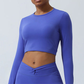 Buddha Gift Women Workout Long Sleeve Crisscross Backless Top Tee Leggings Sports Fitness Yoga Outfit