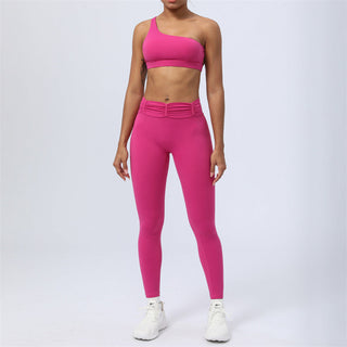 Buddha Gift 2Pcs Backless Asymmetrical Design Top Bra Shorts Leggings Pants Fitness Yoga Outfit Set