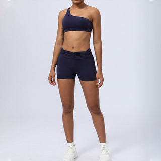 Buddha Gift 2Pcs Backless Asymmetrical Design Top Bra Shorts Leggings Pants Fitness Yoga Outfit Set