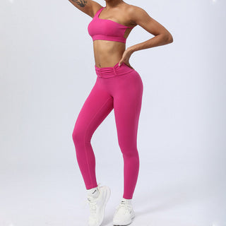 Buddha Gift 2Pcs Backless Asymmetrical Design Top Bra Shorts Leggings Pants Fitness Yoga Outfit Set