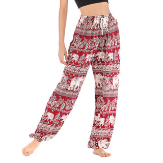 Buddha Gift Boho Loose Elephant Pattern Harem Trousers Women's Yoga Pants
