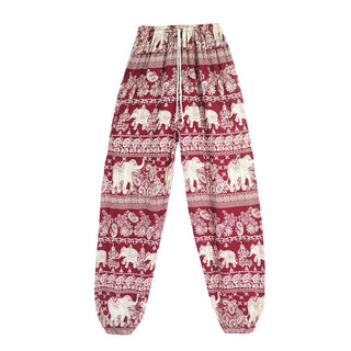 Buddha Gift Boho Loose Elephant Pattern Harem Trousers Women's Yoga Pants