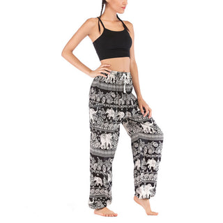Buddha Gift Boho Loose Elephant Pattern Harem Trousers Women's Yoga Pants