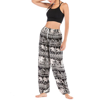 Buddha Gift Boho Loose Elephant Pattern Harem Trousers Women's Yoga Pants