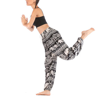 Buddha Gift Boho Loose Elephant Pattern Harem Trousers Women's Yoga Pants