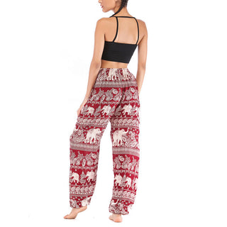 Buddha Gift Boho Loose Elephant Pattern Harem Trousers Women's Yoga Pants
