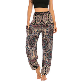 Buddha Gift Boho Loose Round Geometric Pattern Harem Trousers Women's Yoga Pants