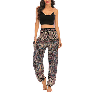 Buddha Gift Boho Loose Round Geometric Pattern Harem Trousers Women's Yoga Pants