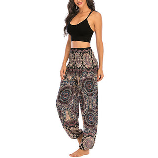 Buddha Gift Boho Loose Round Geometric Pattern Harem Trousers Women's Yoga Pants