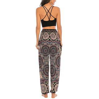 Buddha Gift Boho Loose Round Geometric Pattern Harem Trousers Women's Yoga Pants